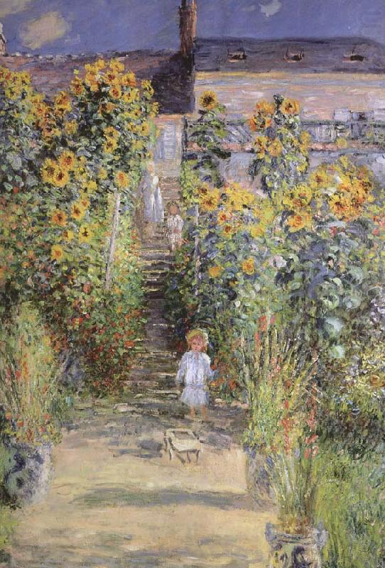 The Artist-s Garden At Veheuil Claude Monet Wholesale Oil Painting 