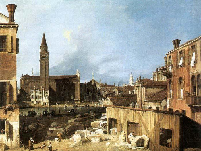The Stonemason-s Yard, Canaletto