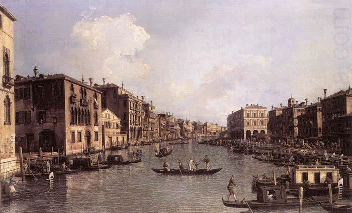 Grand Canal: Looking South-East from the Campo Santa Sophia to the Rialto Bridge, Canaletto