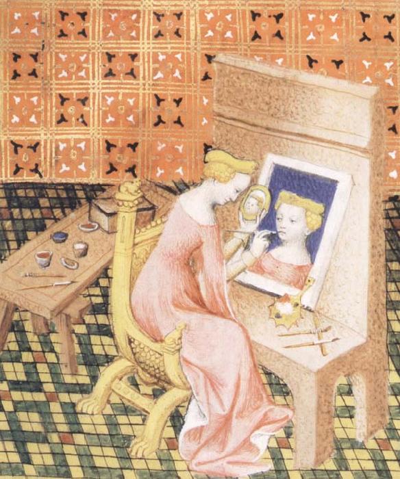 Marcia Painting her Self-Portrait, Anonymous