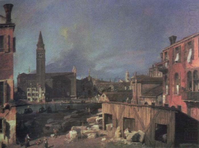 the stonemason s yard, Canaletto