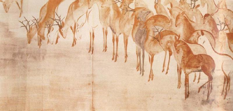 poem scroll with deer, Caravaggio