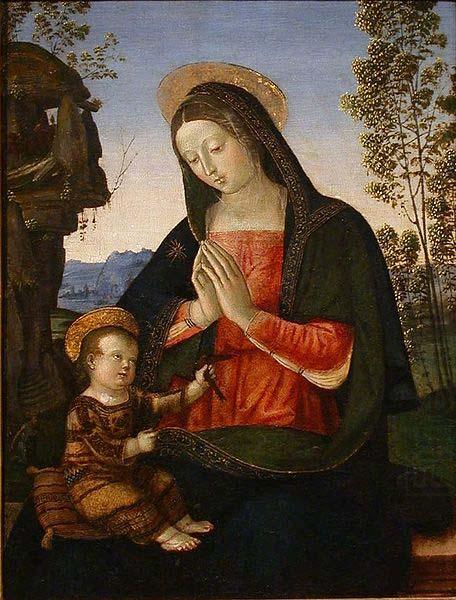 Madonna Adoring the Child,, Pinturicchio