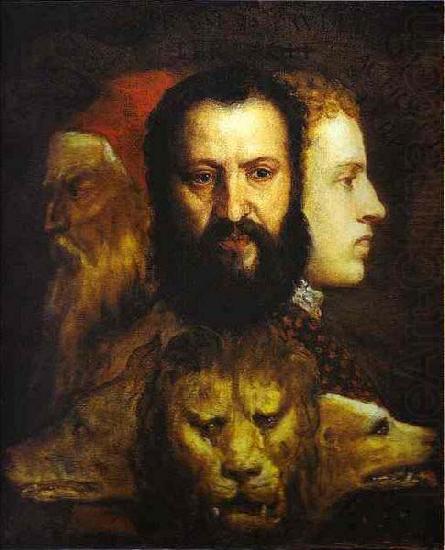 Titian The Allegory of Age Governed by Prudence is thought to depict Titian, oil painting picture