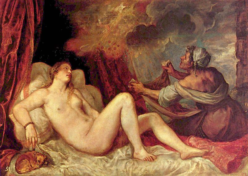 Titian unmatched handling of color is exemplified by his Danae,, Titian