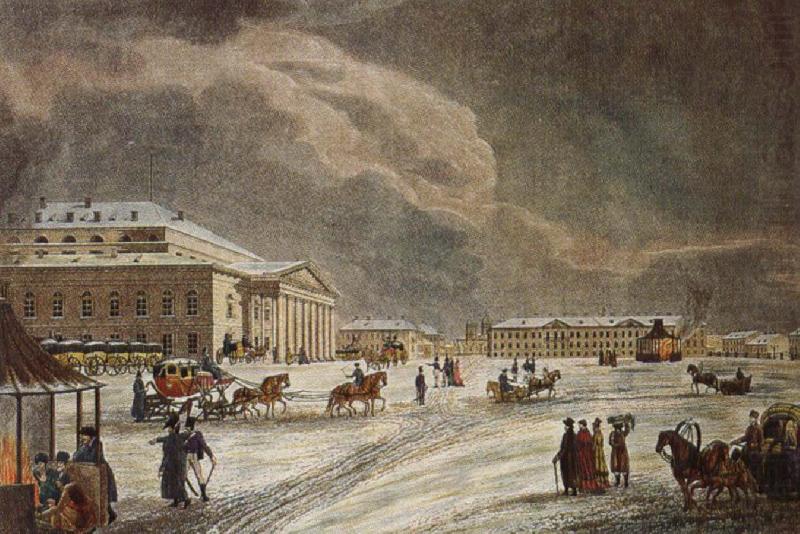 tchaikovsky the square in front of the mariinsky theatre in st petersburg in oil painting picture