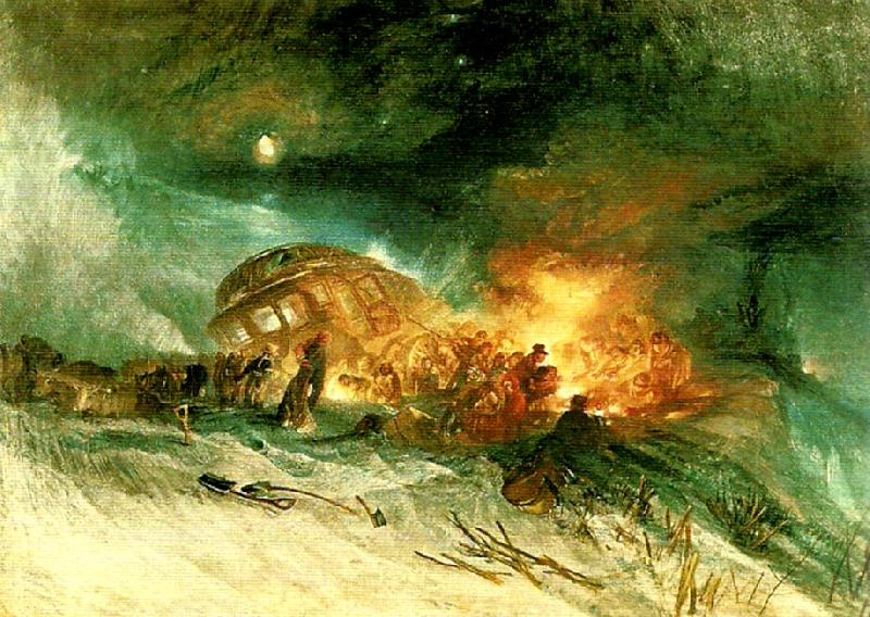 J.M.W.Turner messieurs les voyageurs on their return from italy in a snow drift upon mount tarrar oil painting picture