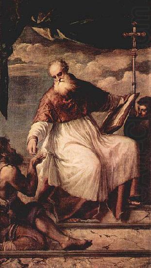 Titian Hl. Johannes Evangelist und der Almosen