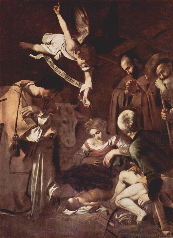 Nativity with St. Francis and St Lawrence, Caravaggio