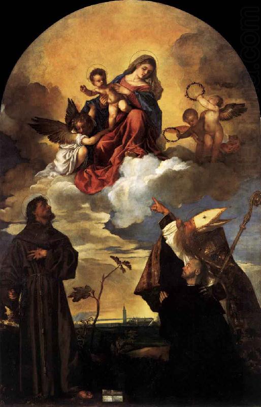 Madonna in Glory with the Christ Child and Sts Francis and Alvise with the Donor, Titian