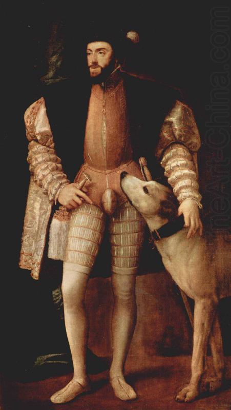 Titian Portrait of Charles V with a Dog oil painting picture