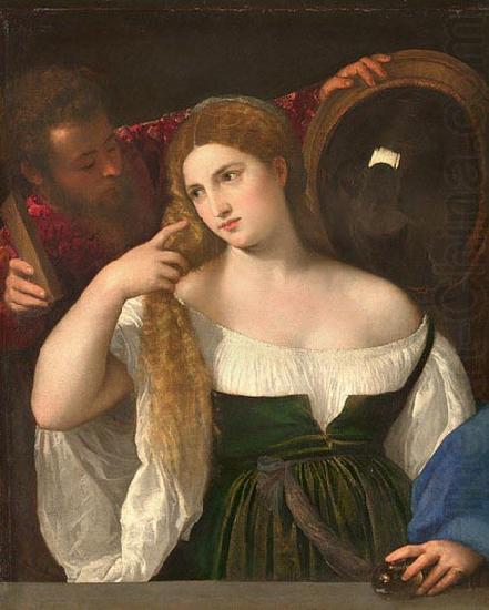 Woman with a Mirror, Titian