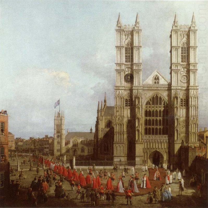 Wastminster Abbey with the Procession of the Knights of the Order of Bath, Canaletto
