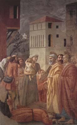 St Peter distributes the Goods of the Community and The Death of Ananias (mk08), MASACCIO