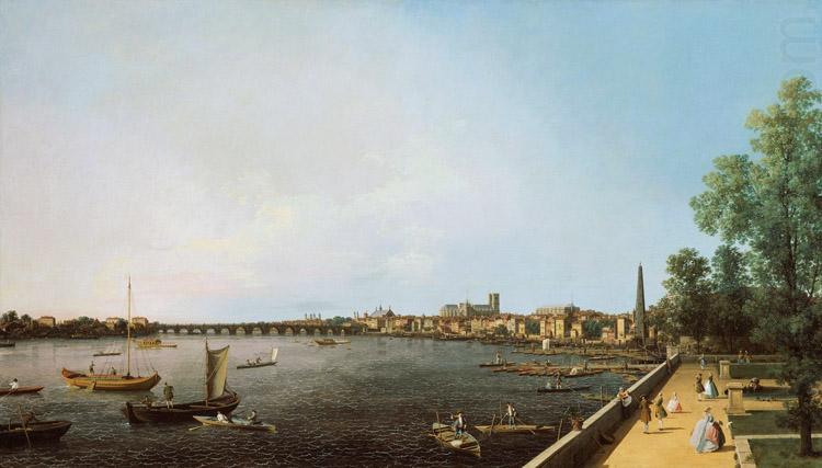 Canaletto View of London: The Thames from Somerset House towards Westminster (mk25) oil painting picture