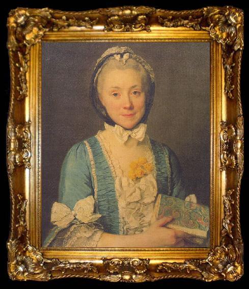 framed   Joseph-Siffred  Duplessis Madame Lenoir, Mother of Alexandre Lenoir, ta009-2