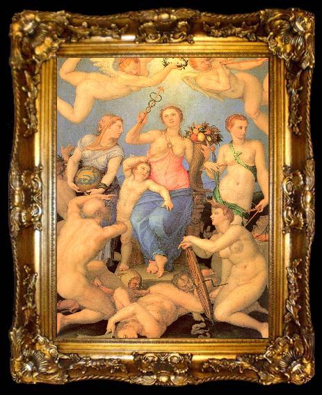 framed  Agnolo Bronzino Allegory of Happiness, ta009-2
