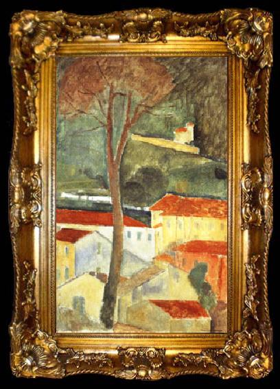 framed  Amedeo Modigliani landscape at cagnes, ta009-2
