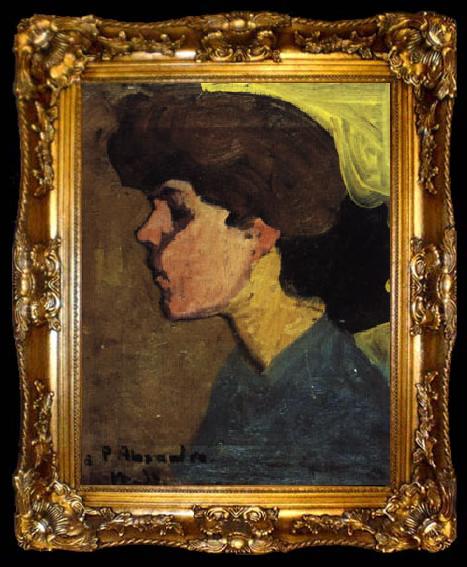 framed  Amedeo Modigliani Head of a Woman in Profile, ta009-2