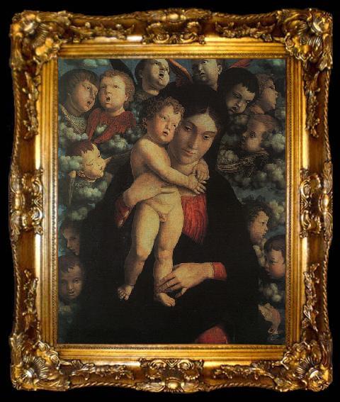 framed  Andrea Mantegna Madonna and Child with Cherubs, ta009-2