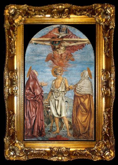framed  Andrea del Castagno The Holy Trinity, St Jerome and Two Saints, ta009-2