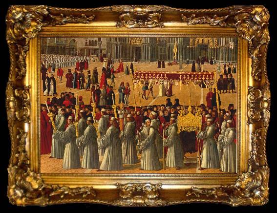 framed  BELLINI, Gentile Procession in Piazza S. Marco (detail) ll95, ta009-2