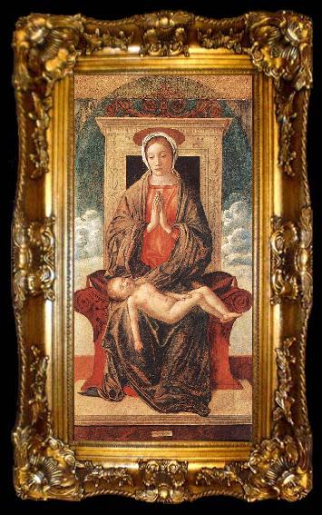 framed  BELLINI, Giovanni Madonna Enthroned Adoring the Sleeping Child jhkj, ta009-2
