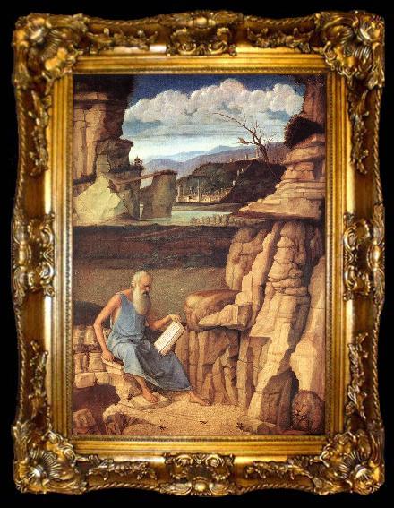 framed  BELLINI, Giovanni St Jerome Reading in the Countryside, ta009-2