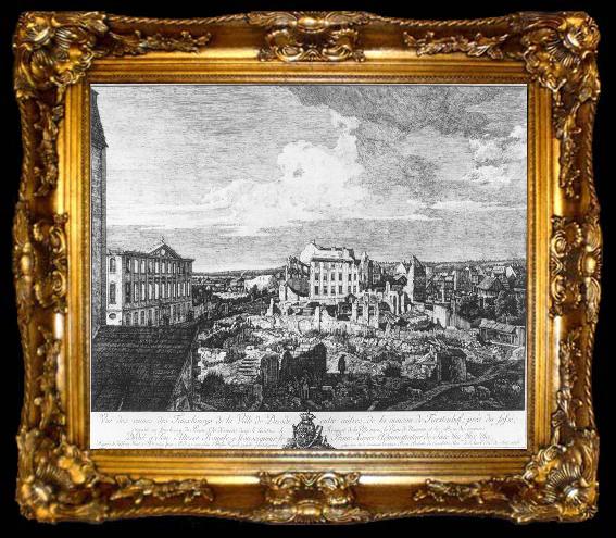 framed  BELLOTTO, Bernardo Dresden, the Ruins of the Pirnaische Vorstadt kinxt, ta009-2