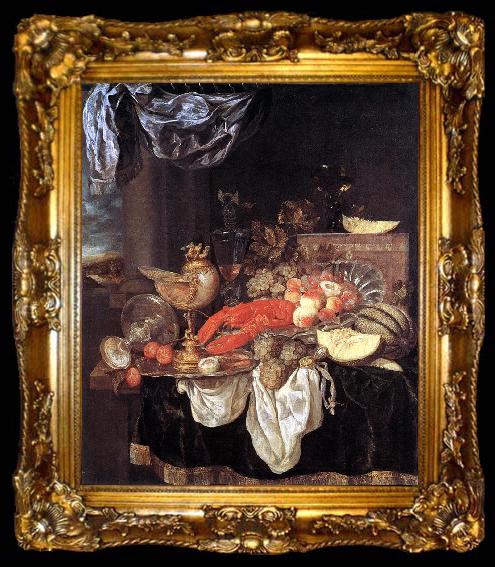 framed  BEYEREN, Abraham van Large Still-life with Lobster, ta009-2