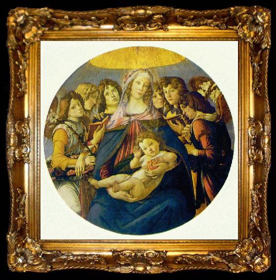 framed  BOTTICELLI, Sandro Madonna of the Pomegranate (Madonna and Child and six Angels) fdgd, ta009-2