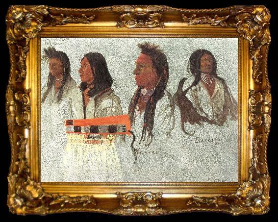 framed  Bierstadt, Albert Four Indians, ta009-2