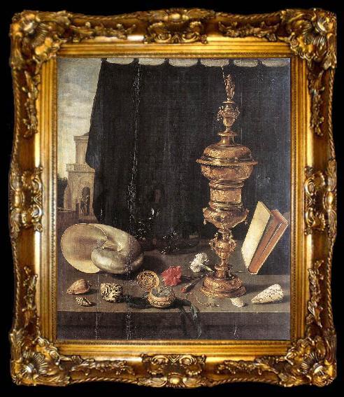 framed  CLAESZ, Pieter Still-life with Great Golden Goblet fg, ta009-2