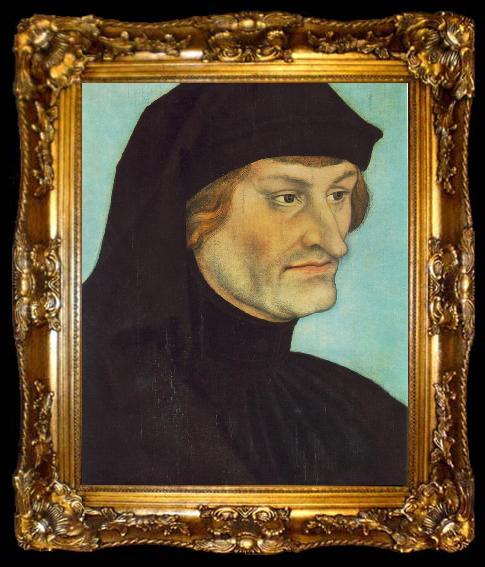 framed  CRANACH, Lucas the Elder Portrait of Johannes Geiler von Kaysersberg fg, ta009-2