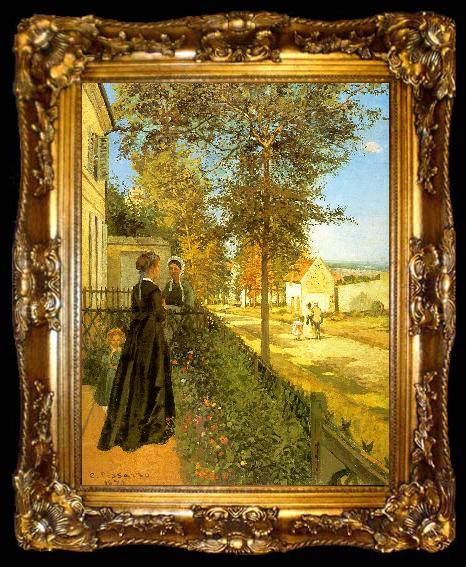 framed  Camille Pissaro Louveciennes : The Road to Versailles, ta009-2