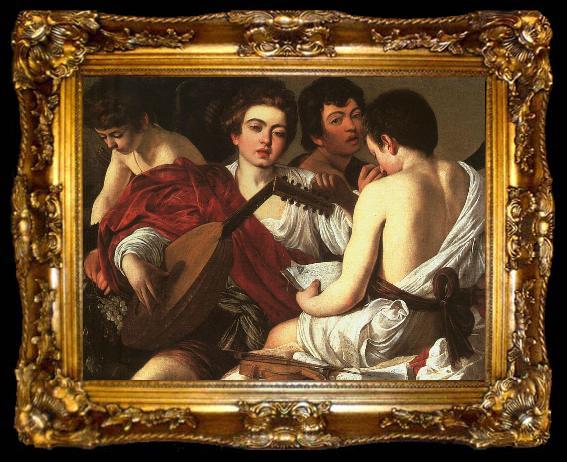framed  Caravaggio The Concert  The Musicians, ta009-2