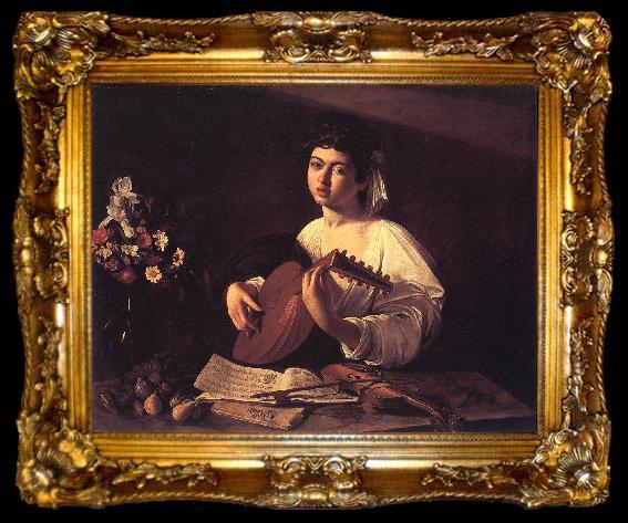 framed  Caravaggio Lute Player f, ta009-2