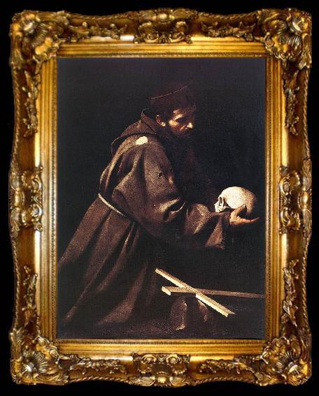 framed  Caravaggio St Francis dfgd, ta009-2