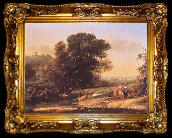 framed  Claude Lorrain Landscape with Cephalus and Procris Reunited by Diana sdf, ta009-2