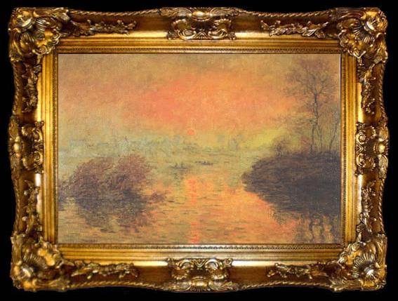 framed  Claude Monet Sunset at Lavacourt, ta009-2