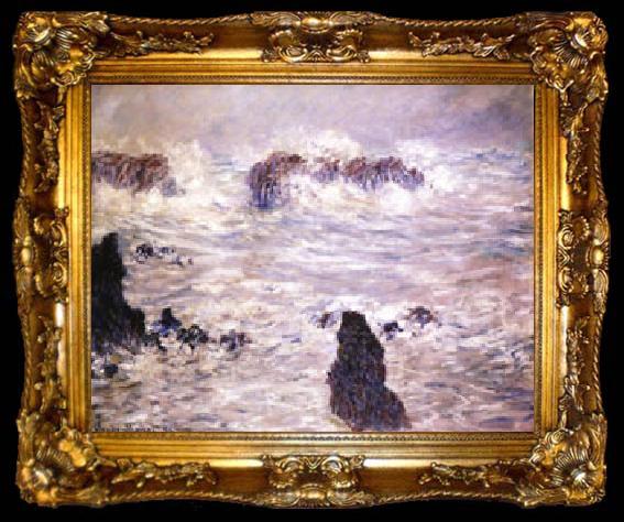 framed  Claude Monet Storm,Coast of Belle-Ile, ta009-2
