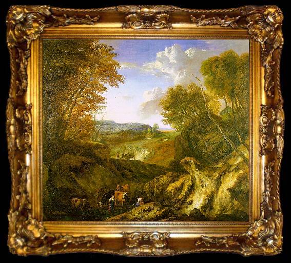 framed  Corneille Huysmans Forested Landscape, ta009-2