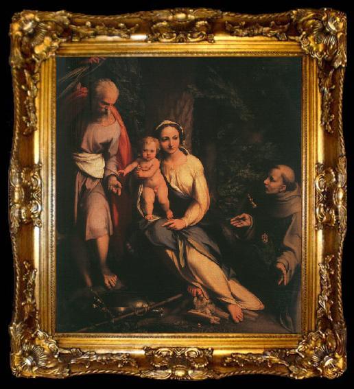 framed  Correggio The Rest on the Flight to Egypt with Saint Francis, ta009-2
