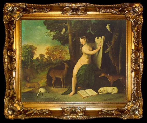 framed  Dosso Dossi Circe and her Lovers in a Landscape, ta009-2