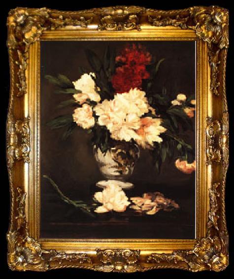 framed  Edouard Manet Vase of Peonies on a Pedestal, ta009-2