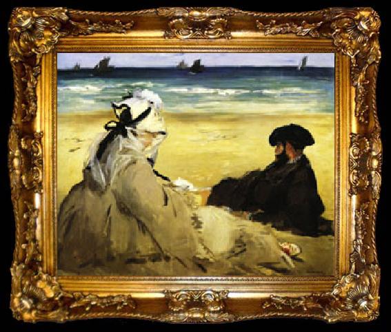 framed  Edouard Manet At the Beach, ta009-2