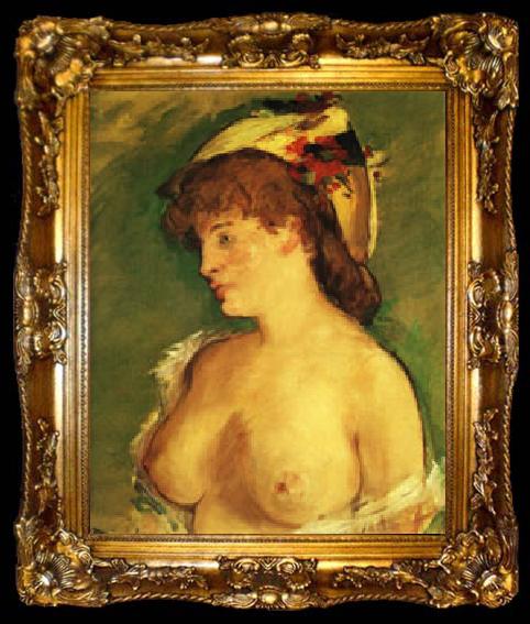 framed  Edouard Manet Blonde Woman with Naked Breasts, ta009-2