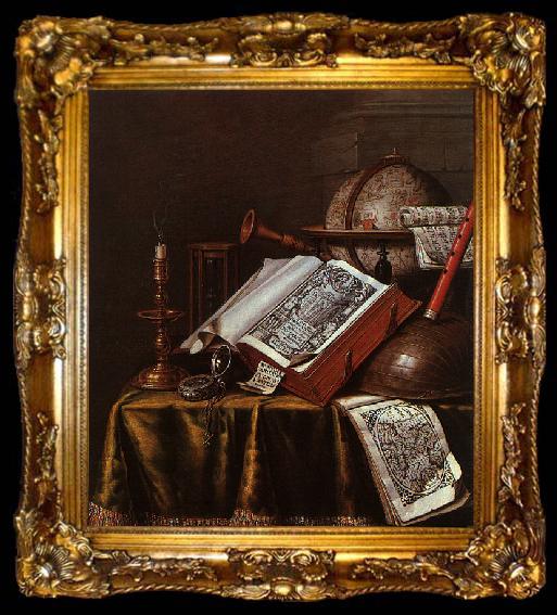 framed  Edwaert Collier Still Life with Musical Instruments, Plutarch