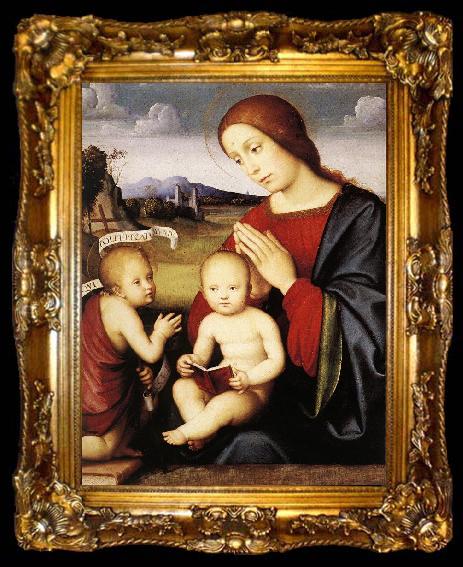 framed  FRANCIA, Francesco Madonna and Child with the Infant St John the Baptist dsh, ta009-2