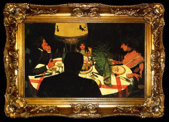 framed  Felix Vallotton Dinner, ta009-2